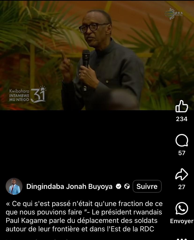 V2 Non, Paul Kagame n’a pas réagi au partenariat entre la RDC et le FC Barcelone : la vidéo est truquée 