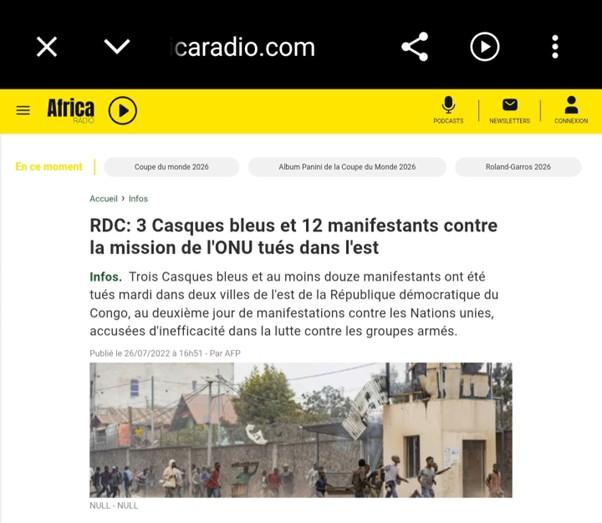 Image5 Non, cette image ne montre pas une récente manifestation contre un troisième mandat de Félix Tshisekedi en RDC : elle date de 2022
